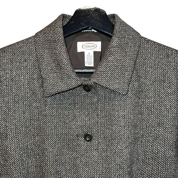 Talbots Wool Tweed Blazer Womens 8 Olive Brown Pockets Classic Jacket - Picture 2 of 15